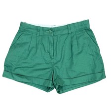 Crewcuts Green Pleated Rolled Hem Shorts Kids Size 12 Adjustable Waist