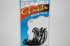 gamakatsu 3/0 offset ewg shank worm tube senko hook value pack 58413-25 bass