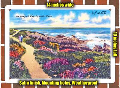Metal Sign - Maine Postcard - The Marginal Way, Ogunquit, Maine | eBay