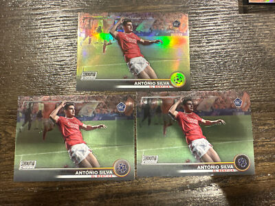 2022-23 Stadium Club Chrome Uefa Antonio Silva 3 Card RC Lot 2 Base 1 Silver
