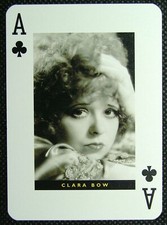 1 x playing card Clara Bow Hollywood Great Movie Stars Y Ace Clubs