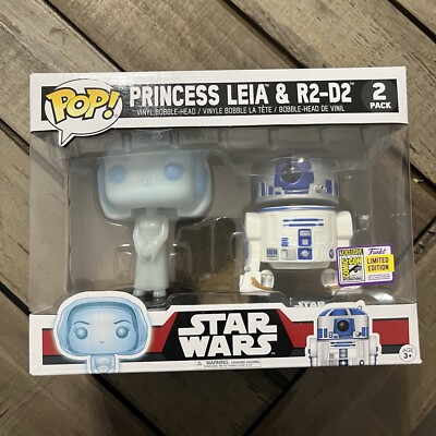 Funko POP Star Wars 2-Pack Holographic Leia & R2-D2 2017 SDCC Exclusive Princess