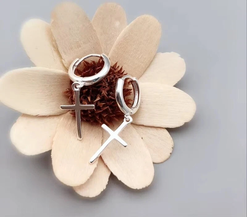 Damen Kreuz Ohrringe 925 Sterling Silber Hypoallergene Ohrringe OHRSCHMUCK - Bild 4 von 4