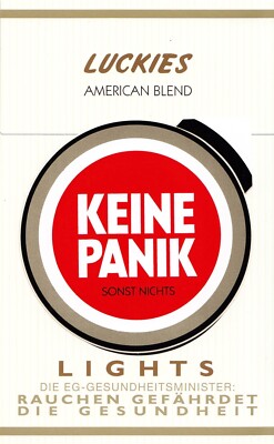 Lucky Strike LUCKIES NO PANIC otherwise nothing vinyl sticker decal Ø 8.5 cm