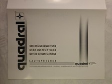 Ancienne Notice D'Utilisation Quadral Haut-Parleurs