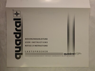 Old User Manual Quadral Speaker