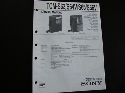 Original Service Manual Schaltplan Sony TCM-S63 S64V S65 S66V