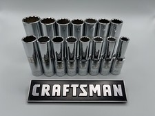 New Craftsman 15pc 12 Drive Deep Metric 12 Point Socket Set 10-27mm