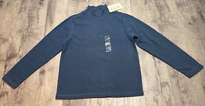 Vintage 90s Basic Editions Fleece Sweater Womens Medium Blue Brushed Mock NEW