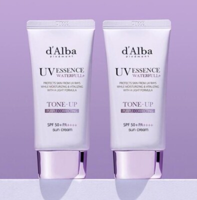 dAlba Waterfull UV Essence Purple Tone-Up Sun Cream Hoshi Seventeen [Set of 2]