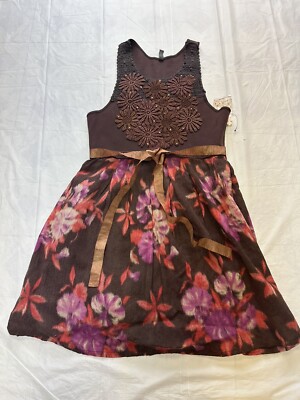NWT FREE PEOPLE brown pink floral dress sleeveless tie back Sundress L Vintage | eBay NWT FREE PEOPLE brown pink floral dress sleeveless tie back Sundress L Vintage | eBay