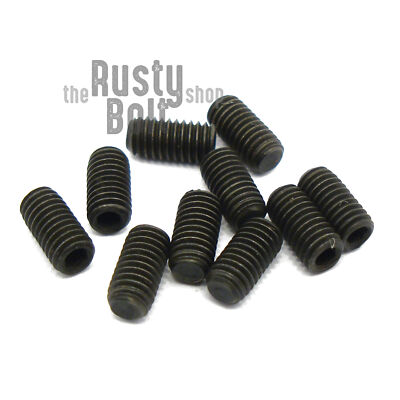 M3 x 6mm, Socket Set Screw Flat Point, 45H Steel, Black Oxide