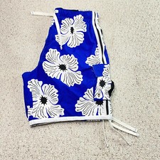 First Wave Mens Swim Trunks sz XL Blue Hawaiian Pockets Elastic Waist Lined