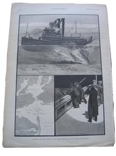 1885 MAP OF NEW YORK HARBOR OSCEOLA SHIP STATEN ISLAND NEW JERSEY BROOKLYN PRINT