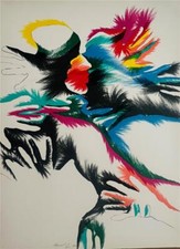 Marisol Escobar Blackbird Love Firmado a Mano Edición Limitada. Arte abstracto litográfico