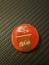 2015 McDonald’s McCafe Hot Coffee Cartoon Design Fast Food Employee Button Pin