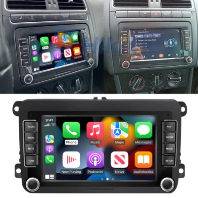 HIKITY Radio de coche 7" Apple Carplay Android 15 GPS Navi para VW Passat GOLF 5 6 Polo 2 DIN