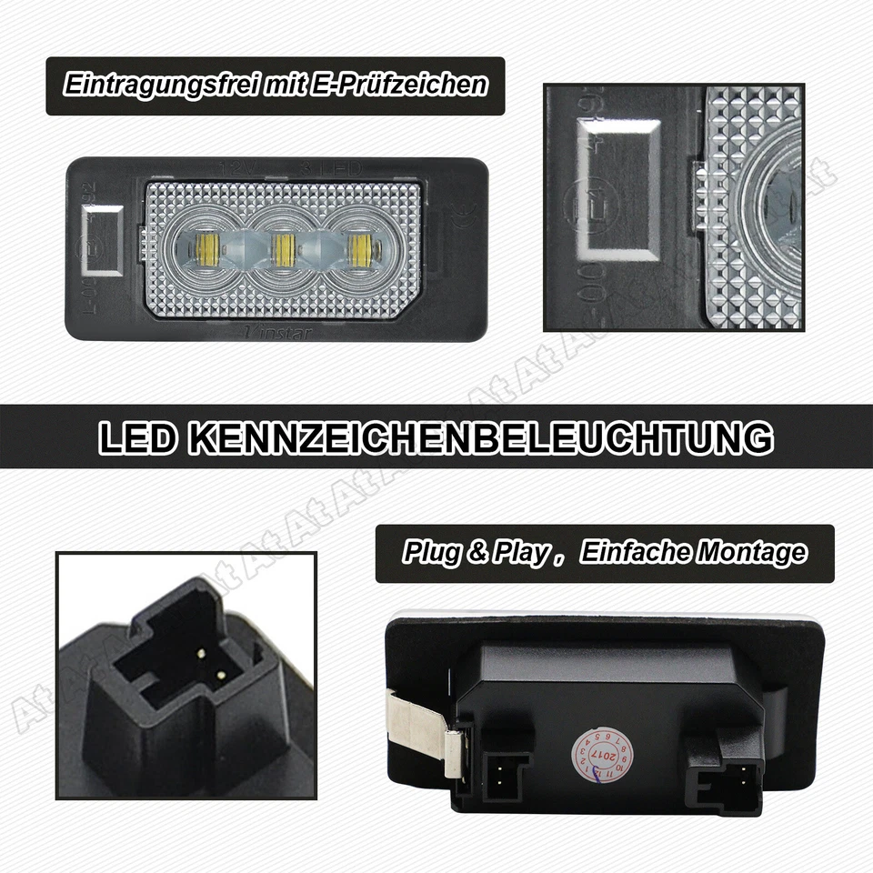 LED Kennzeichenbeleuchtung für BMW E82 3er E90 E91 E92 E93 5er E39 E60 E61 X5E71 - Bild 4 von 4