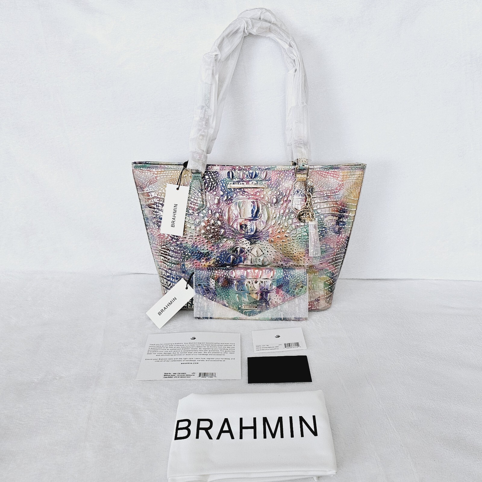 NEW BRAHMIN CHROMATIC MEDIUM ASHER W/VERONICA WALLET !!GORGEOUS SET!!