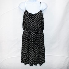 NEW Ann Taylor Loft Sun Dress XS Black Sleeveless Geometric Racerback MM08