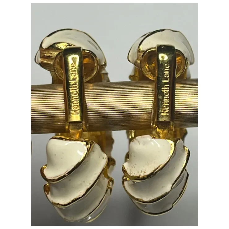 Vintage Signed Kenneth J Lane KJL Enamel Earrings - image 4