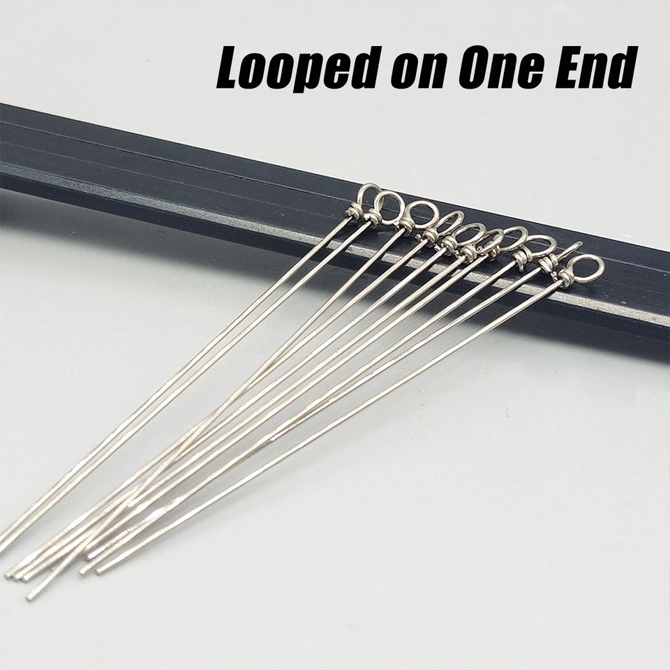 50/100pcs Fishing Looped Spinner Shaft Stainless Steel Wire Lure Making Supplies - Image 4 of 4