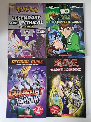 Lot Of 4 Guide/Hand Books Pokemon, Yu-Gi-Oh, Ben 10, Ratchet & Clank