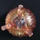 Vintage NORTHWOOD Leaf & Beads Footed Marigold Carnival Glass Scalloped Bowl  — photo 5
