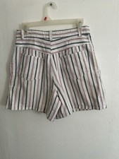 A. Byer Button Fly Hi-waist Shorts Size 11 Red White Blue Stripe USA Made Vinta