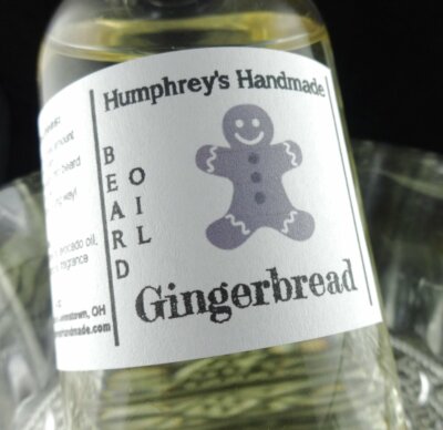 Large 4oz GINGERBREAD Christmas Cookie Men's Beard Oil Thick Hair Softener Sweet