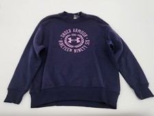 NEW Under Armour Women's Rival Fleece Crest Crew Midnight Navy Size S Small