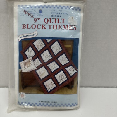 JDNA JACK DEMPSEY NEEDLE ART 9  QUILT BLOCKS HORSES PATTERN 342 NEW