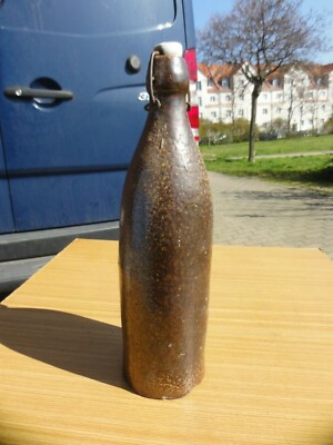 ALTE TON PFLASCHE HÖHE 34 cm um 1900