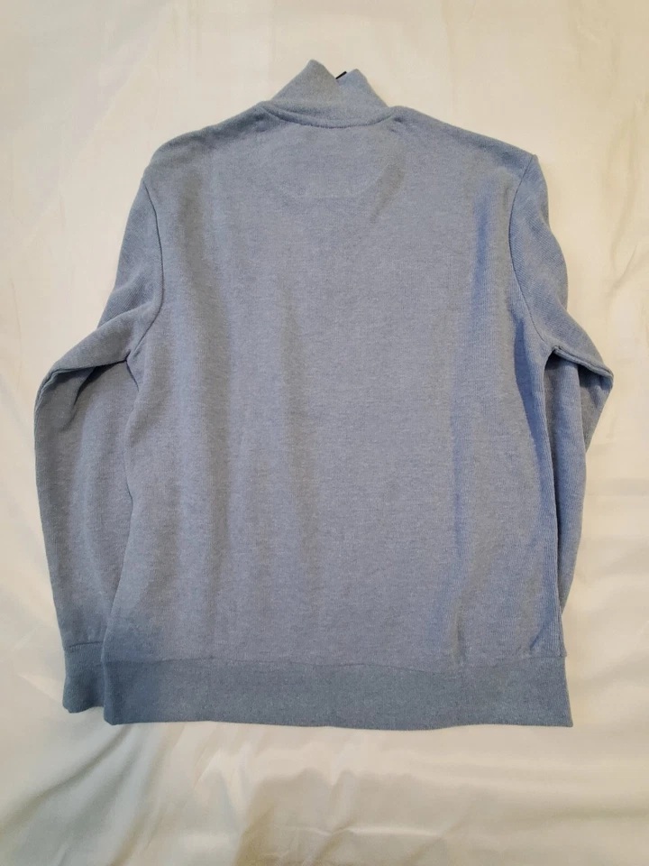 Polo EE. UU. ASSN Pullover Clásico 1/4 Cremallera Para Hombres L Azul NUEVO Foto 4 de 4