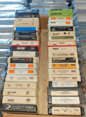 VINTAGE LOT OF 36 8-TRACKS,  SOME GREAT, SOME NOT.  A BUNCH STILL SEALED
