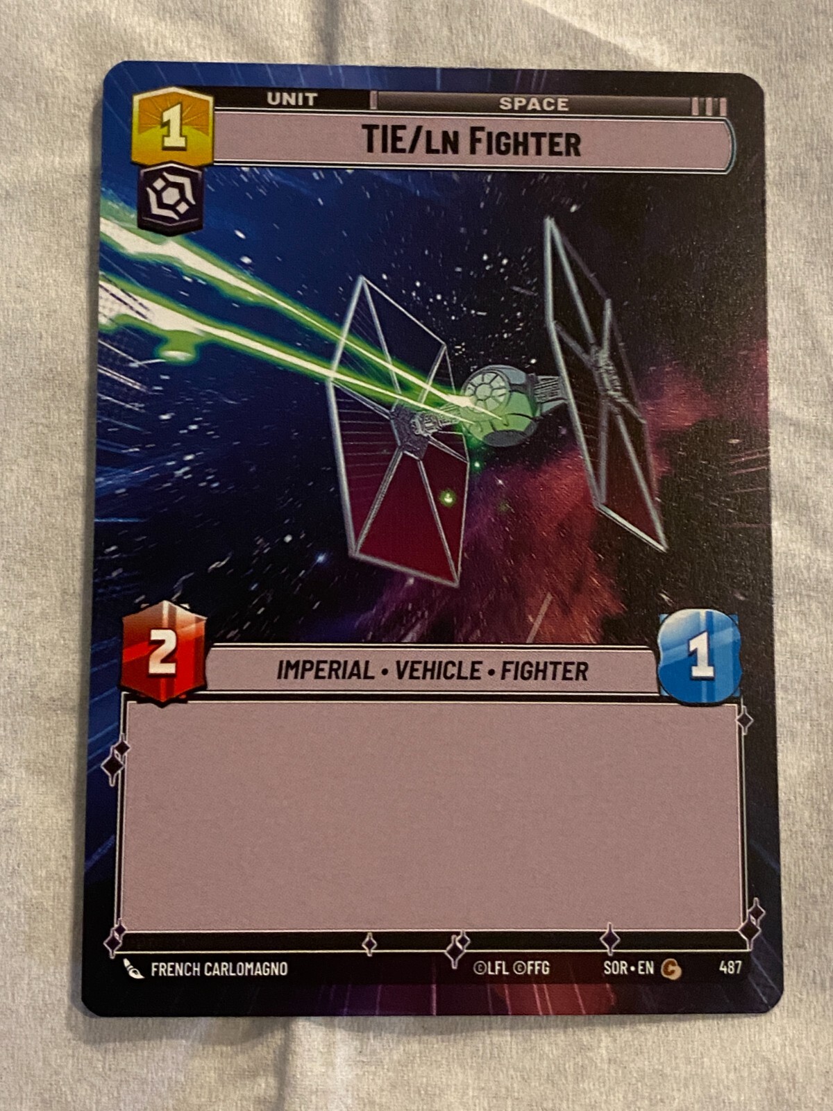 STAR WARS UNLIMITED TCG SoR TIE/LN FIGHTER Hyperspace Card NM
