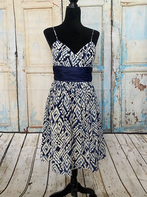 Eliza J New York Women's 100% Silk Spaghetti Strap V-Neck Fit and Flare  Dress - Main Image