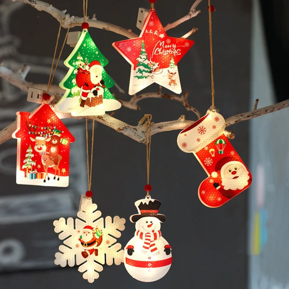 6Pcs Christmas LED Lights Indoor Window Decorations  Christmas Tree Decor Lamp - Image 2 of 4