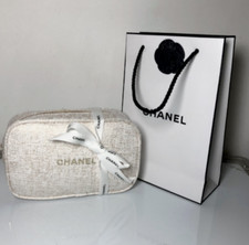 Chanel Beaute Toiletry Pouch Cosmetic Clutch Pouch White