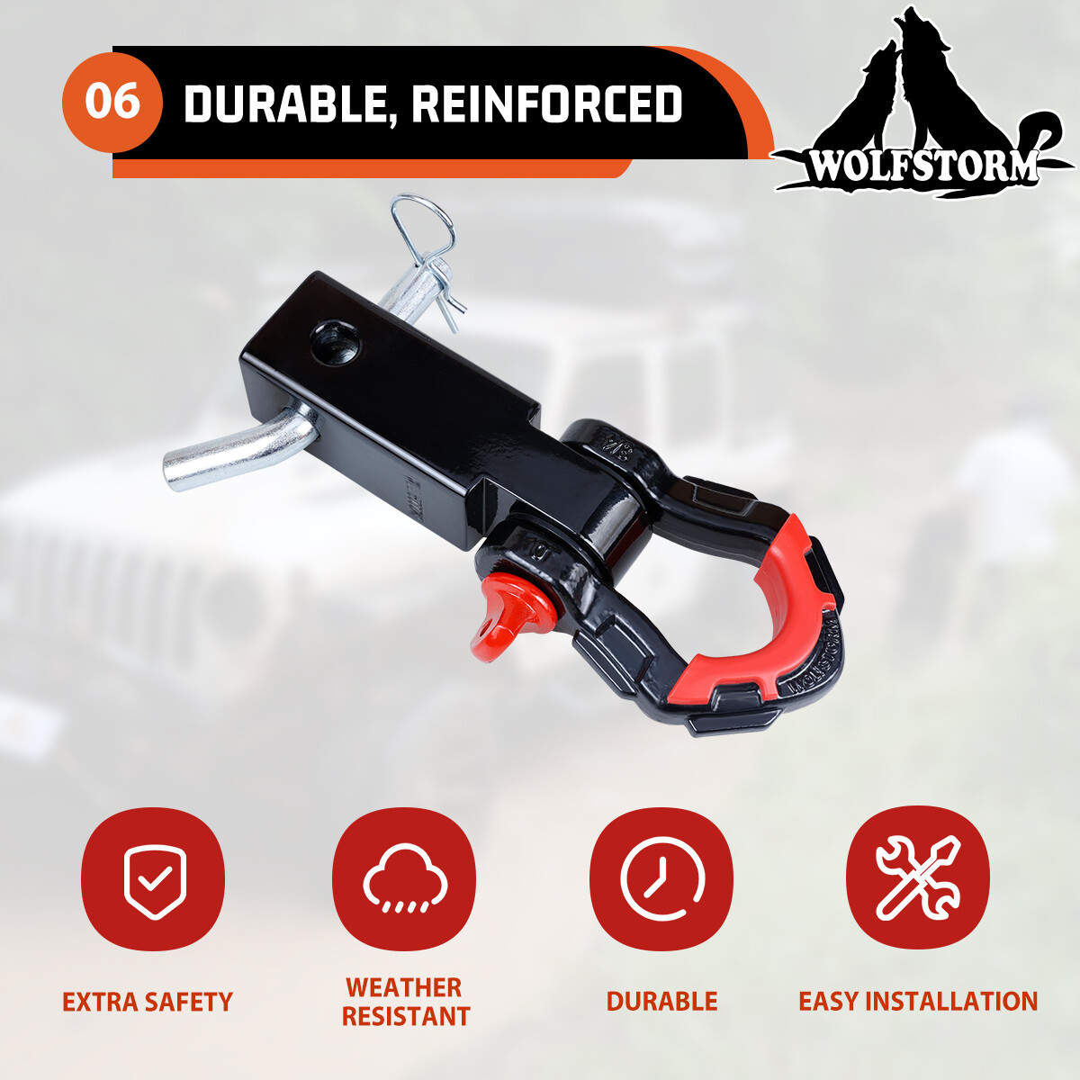 3/4 Inch D-Ring Shackle Receiver Hitch – Tow Hook & Winch Mount For 2 Inch Receivers