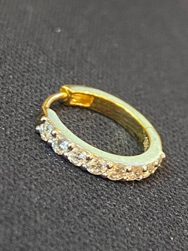 Pave 0,20 Cts Runde Brilliant Cut Natürliche Diamanten Nasenring In 585 14K Gold - Picture 3 of 8