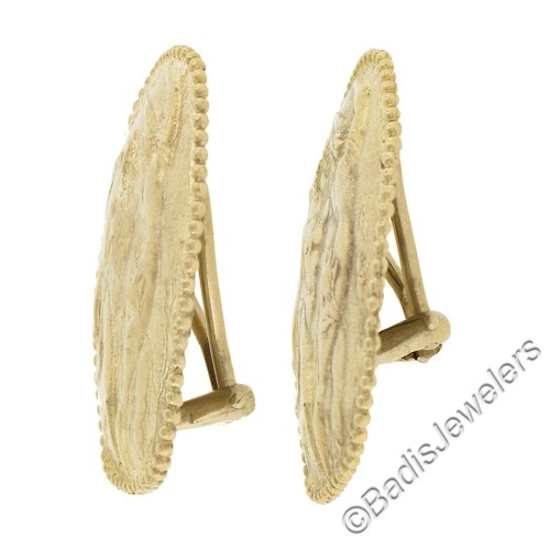 Athena Seidengang 18k Gelbgold Apollo jagt Daphne Kamee Ohrclips - Bild 5 von 6