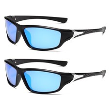 2PK Mens Sport Sunglasses Polarized for Cycling Fishing Running Driving Ski Golf