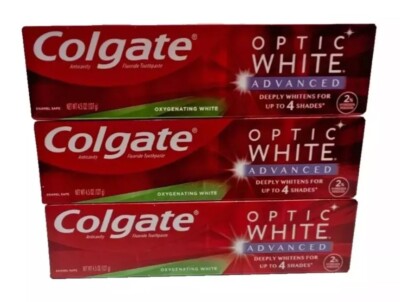 3 Pk Colgate Optic White Hydrogen Peroxide Toothpaste Oxygenating White 4.5oz B4