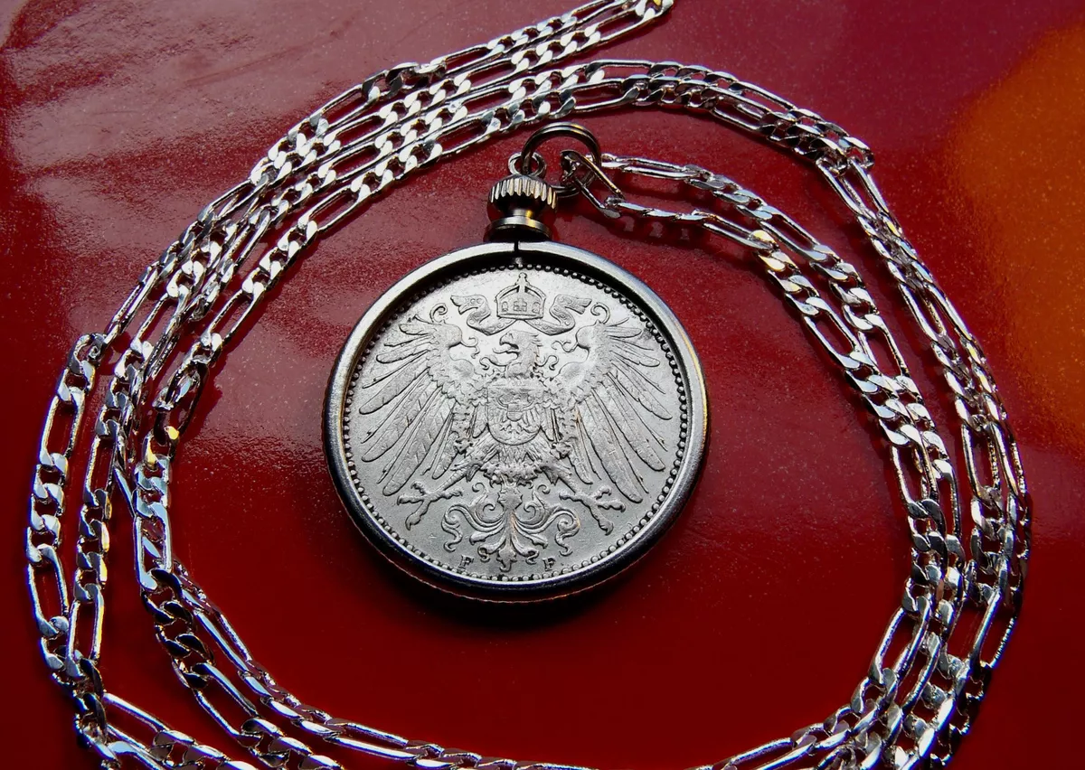 HIGH GRADE RARE GERMAN EAGLE SILVER MARK PENDANT 18