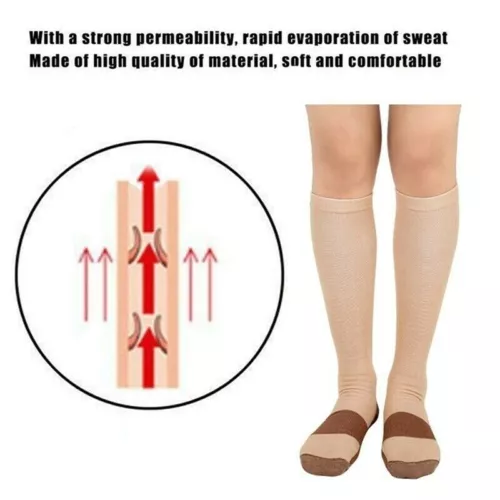 6 pares de calcetines de compresión de cobre 20-30 mmHg soporte graduado hombres mujeres S-XXL - Imagen 10 de 19