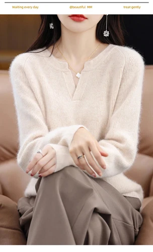 Suéter para mujer 100 % cachemir puro manga larga  - Imagen 14 de 30