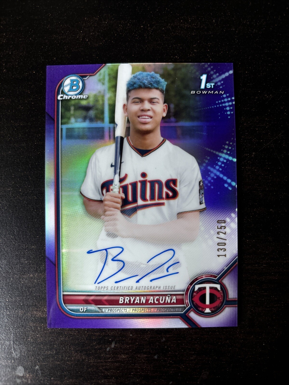 2022 Bowman Baseball Bryan Acuna 1st Chrome Prospect Auto Purple Refractor /250