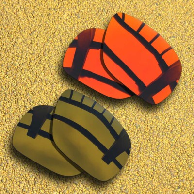2Pairs Lenses Replacement for-Oakley Dispatch 1 Polarized-Orange Red&Copper