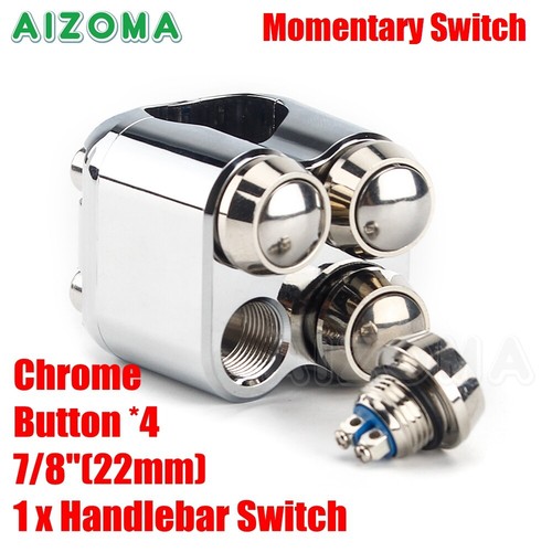 Cafe Racer Motorcycle 2/ 3/ 4 Button Momentary Switch For 1″ or 7/8″ Handlebars - Picture 12 of 41